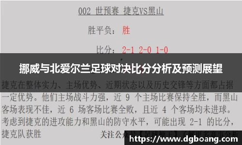 挪威与北爱尔兰足球对决比分分析及预测展望